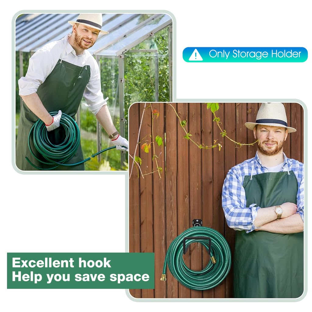 ZIBUYU Garden Hose Holder Wall Mounted Hose Hook Wall Hook Metal Hose Organizer Long Hose Hanger Hook with Screws Heavy Duty Wall Hook for Hose, Cable, Water Hose ZIBUYU Garden Hose Holder Wall Mounted Hose Hook Wall Hook Metal Hose Organizer Long Hose Hanger Hook with Screws Heavy Duty Wall Hook for Hose, Cable, Water Hose
